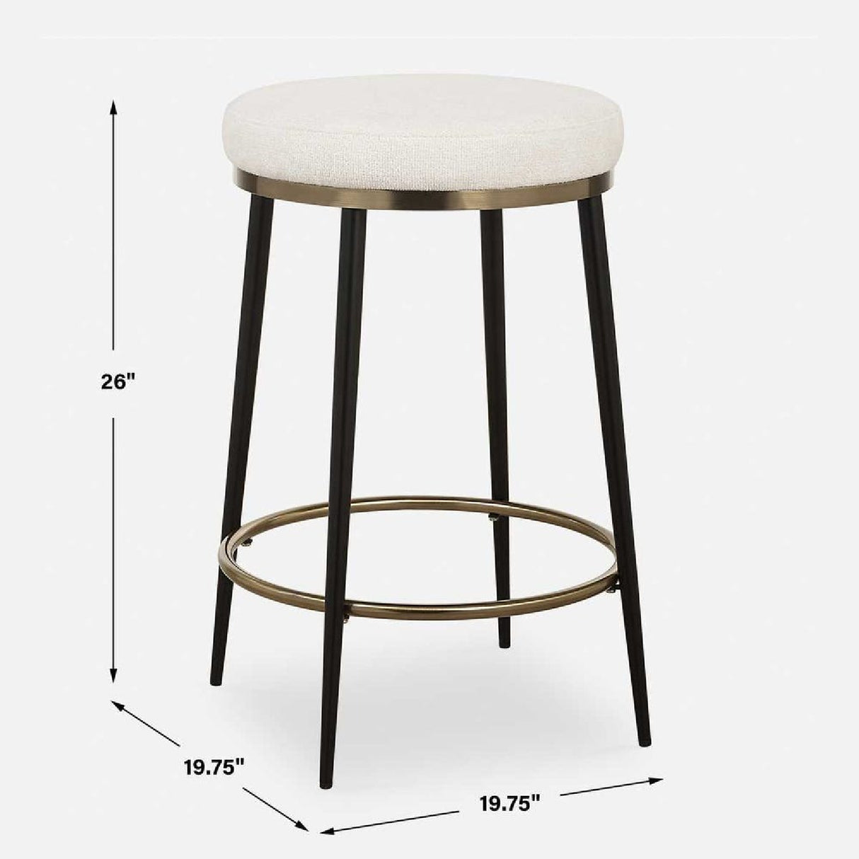 Modern European furniture - Cream Chenille Round Counter Stool - www.oroa.com | Oroa.com