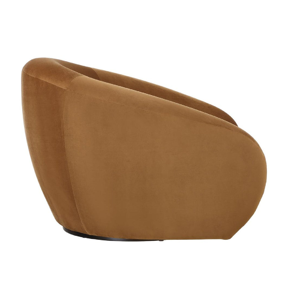 Curved-Back Velvet Swivel Chair | Oroa.com