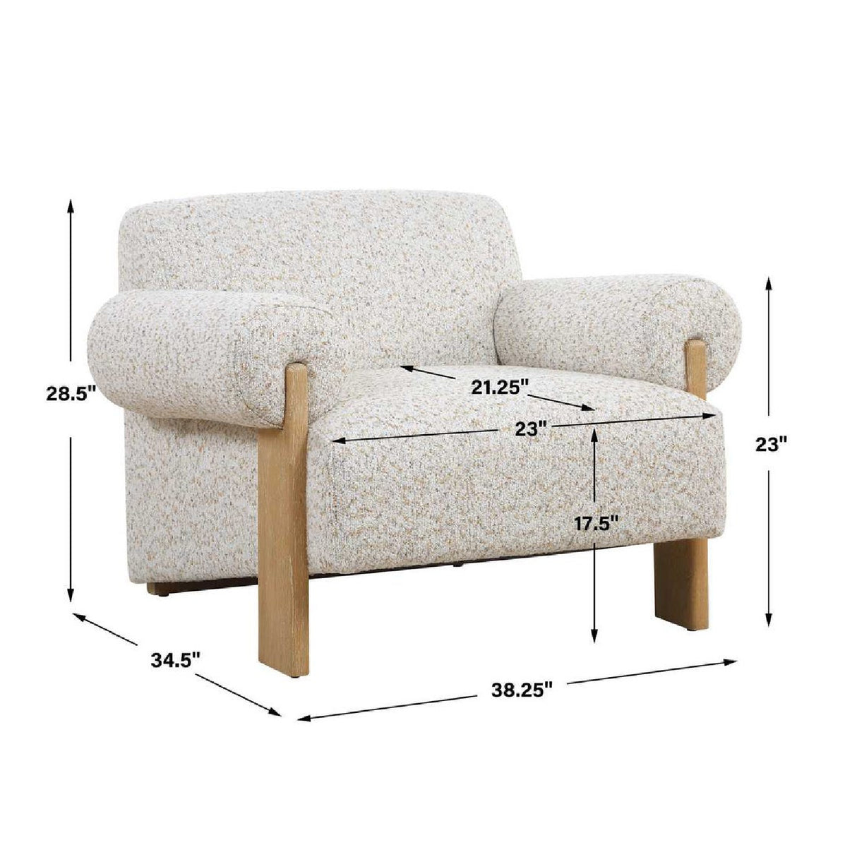 Modern European furniture - Boucle Rolled-Arm Accent Chair - www.oroa.com | Oroa.com