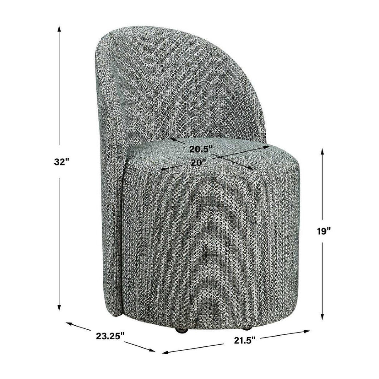 Chenille Caster Swivel Dining Chair | Oroa.com