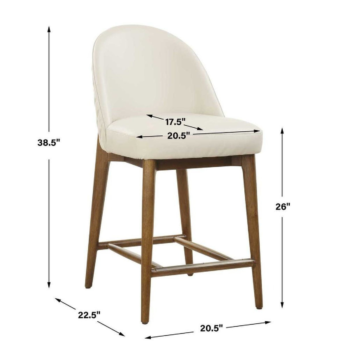 Modern European furniture - Cream Leather Inspired Counter Stool - www.oroa.com | Oroa.com