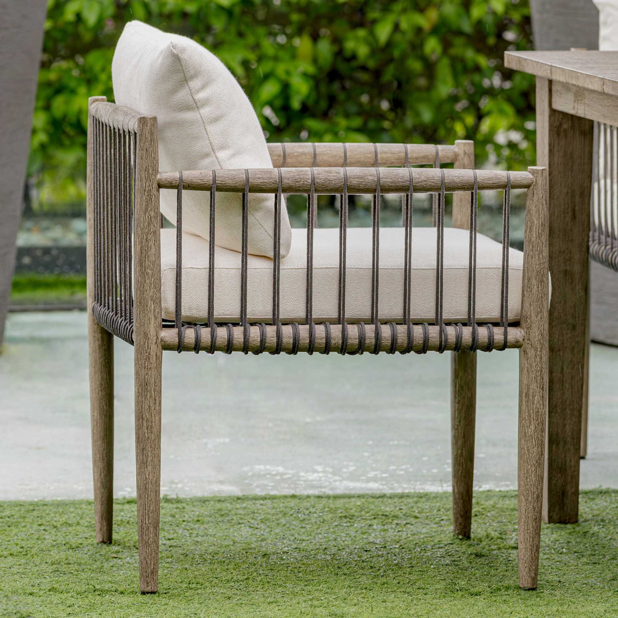 Modern European furniture - Gray Mahogany Outdoor Dining Chair - www.oroa.com | Oroa.com