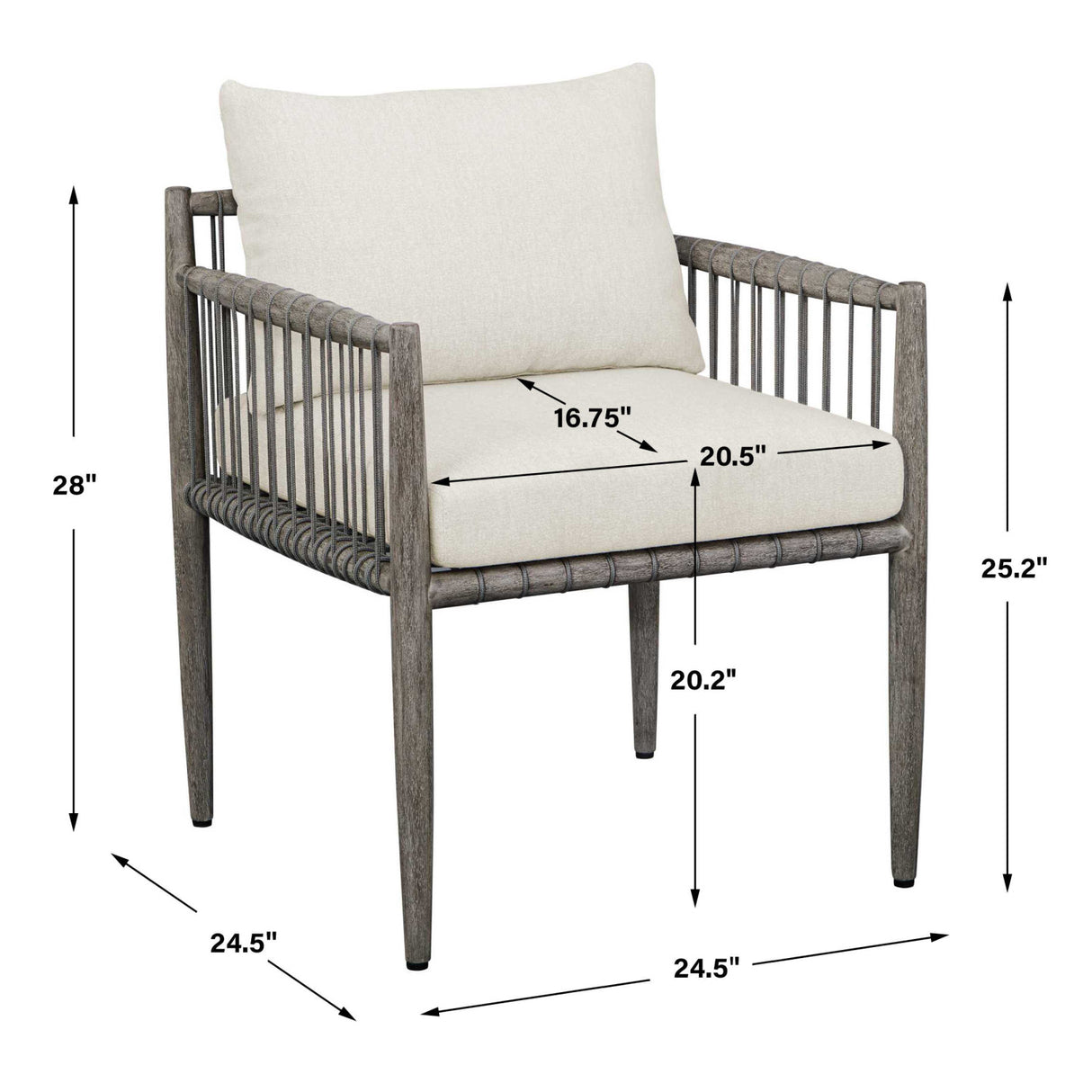 Modern European furniture - Gray Mahogany Outdoor Dining Chair - www.oroa.com | Oroa.com