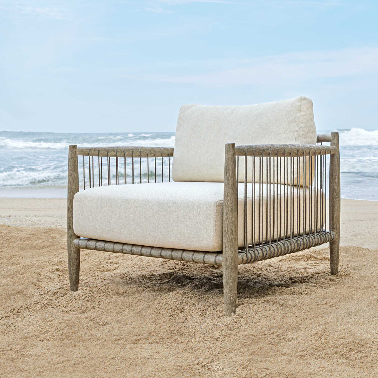 Modern European furniture - Gray Mahogany Outdoor Lounge Chair - www.oroa.com | Oroa.com