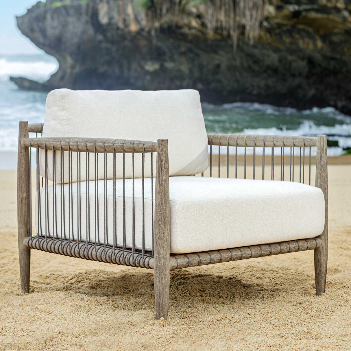 Modern European furniture - Gray Mahogany Outdoor Lounge Chair - www.oroa.com | Oroa.com