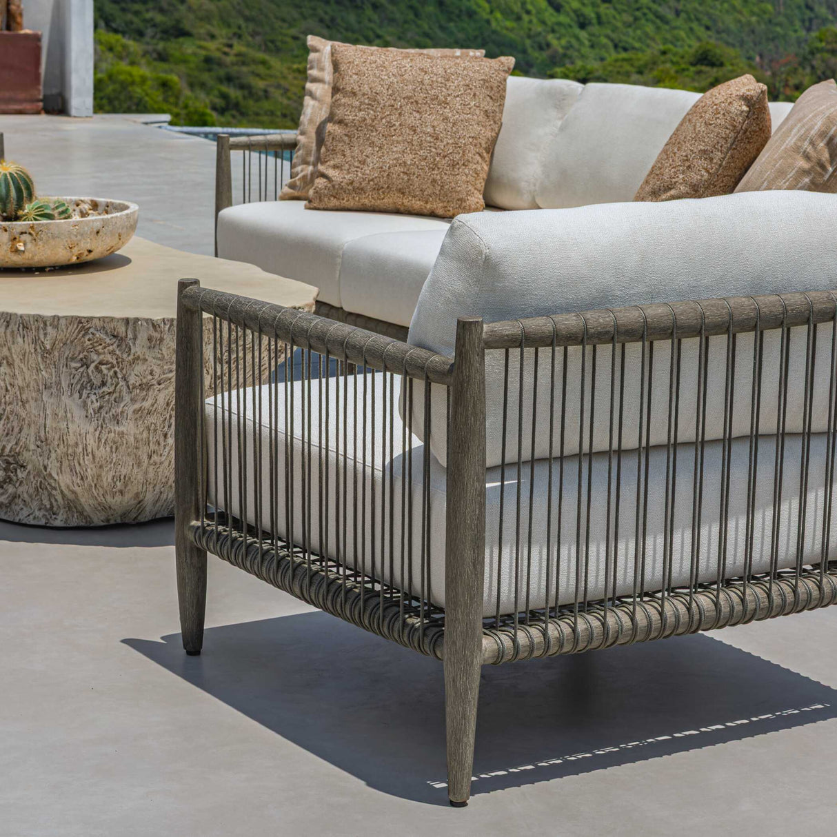 Modern European furniture - Gray Mahogany Outdoor Lounge Chair - www.oroa.com | Oroa.com