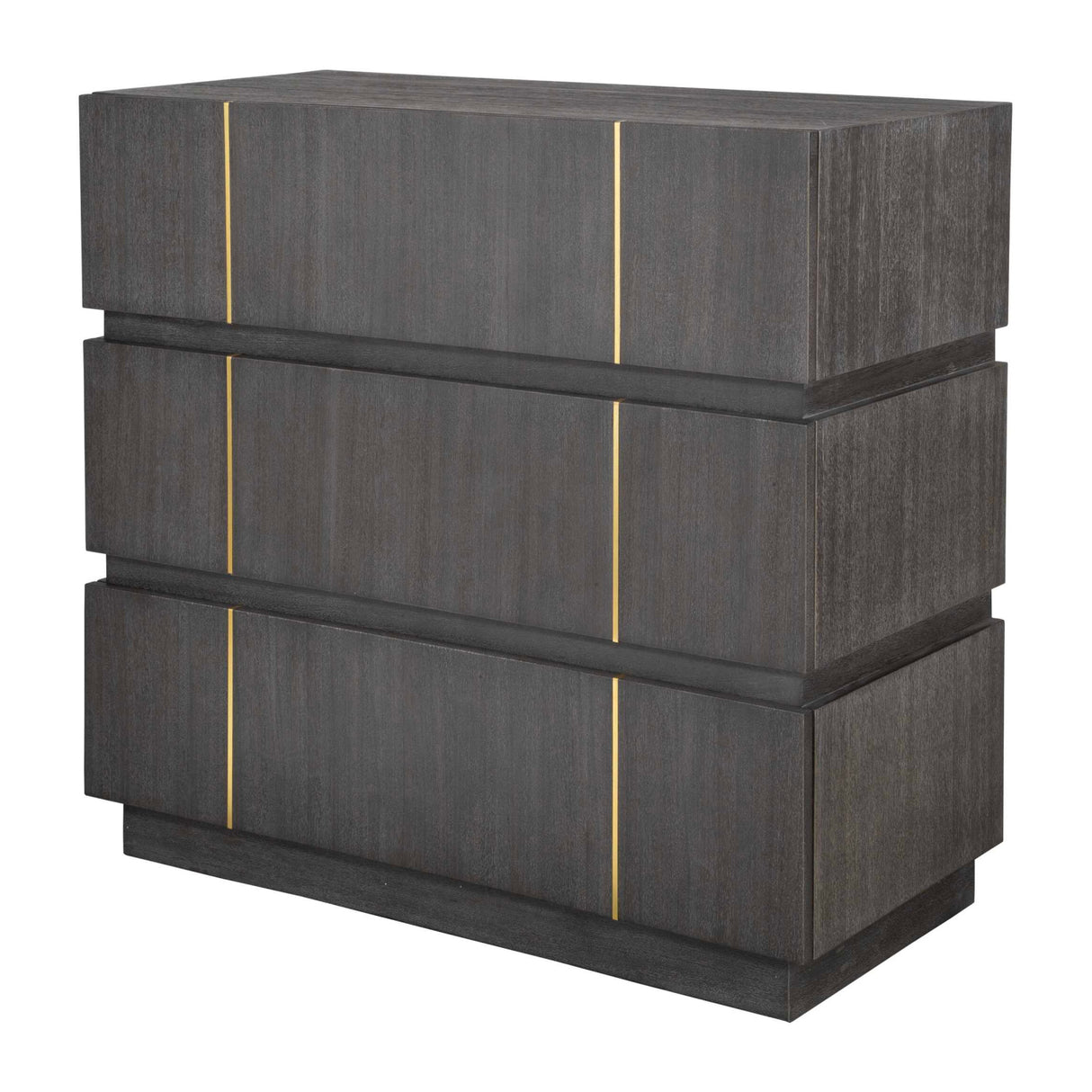 Modern European furniture - Dark Acacia 3-Drawer Chest - www.oroa.com | Oroa.com