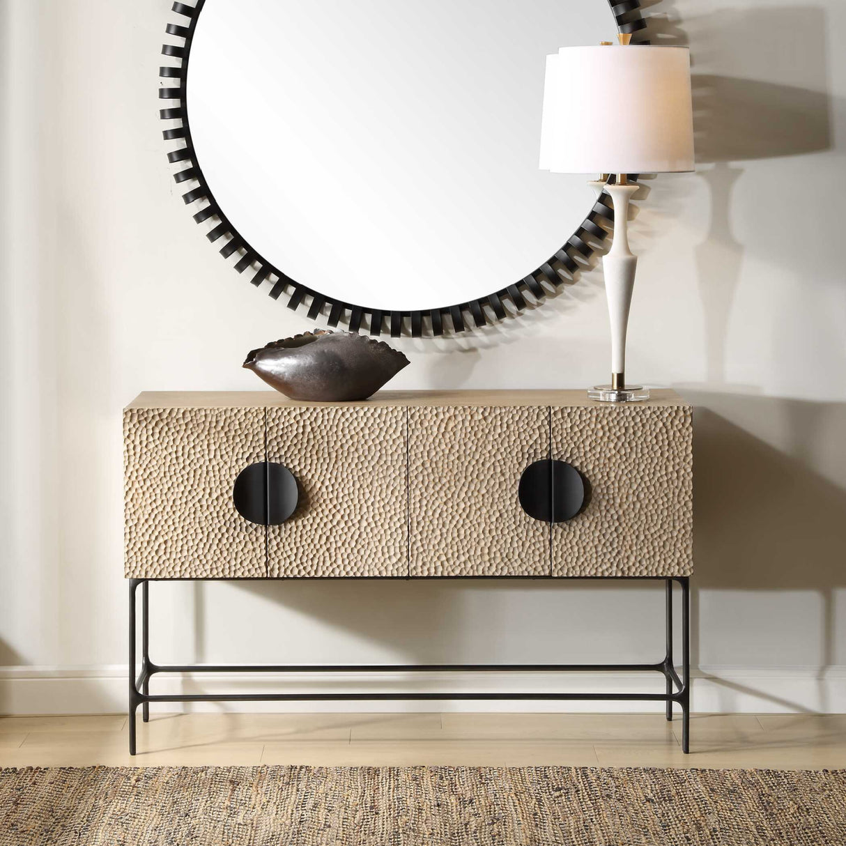 Modern European furniture - Elm Veneer 4-Door Cabinet - www.oroa.com | Oroa.com