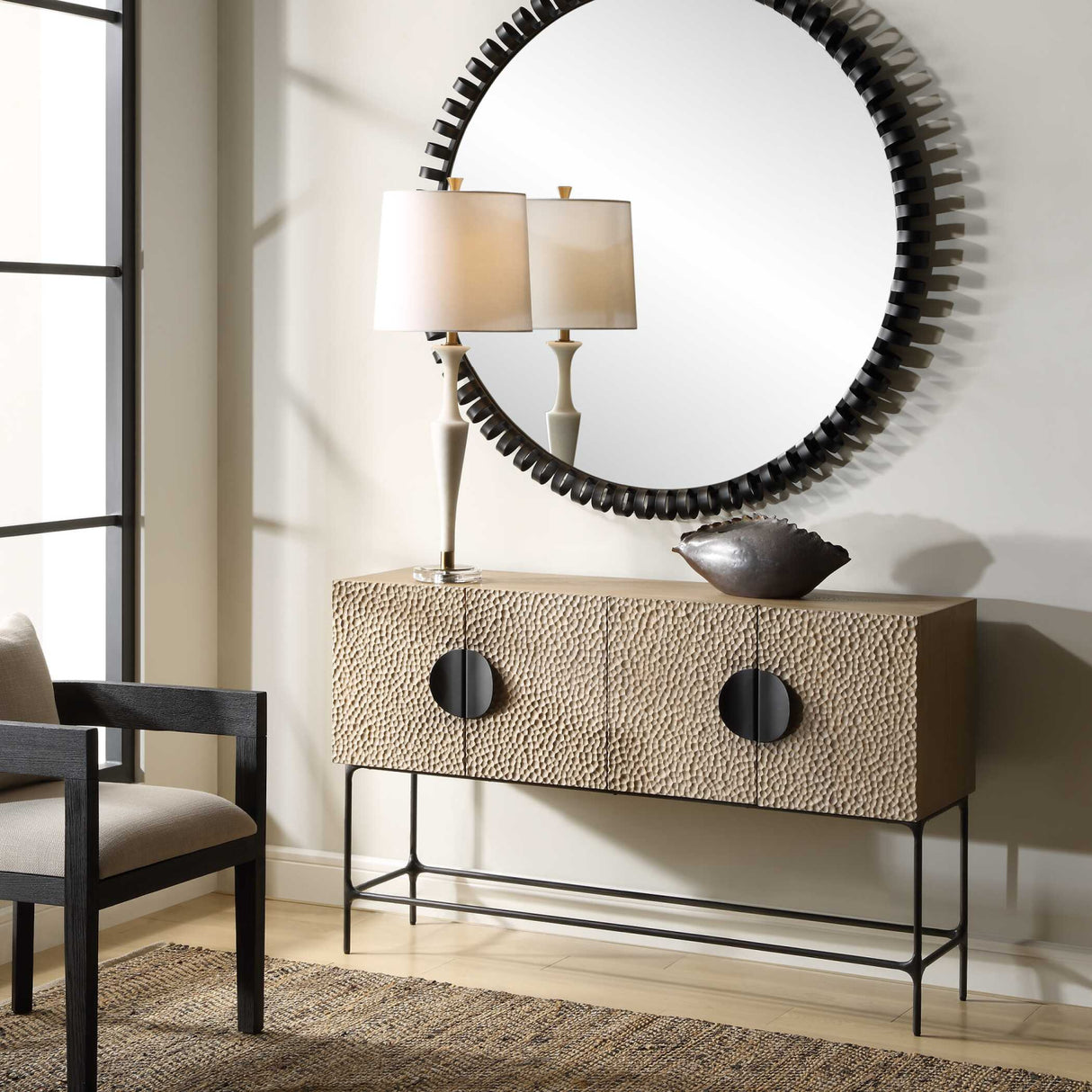 Modern European furniture - Elm Veneer 4-Door Cabinet - www.oroa.com | Oroa.com