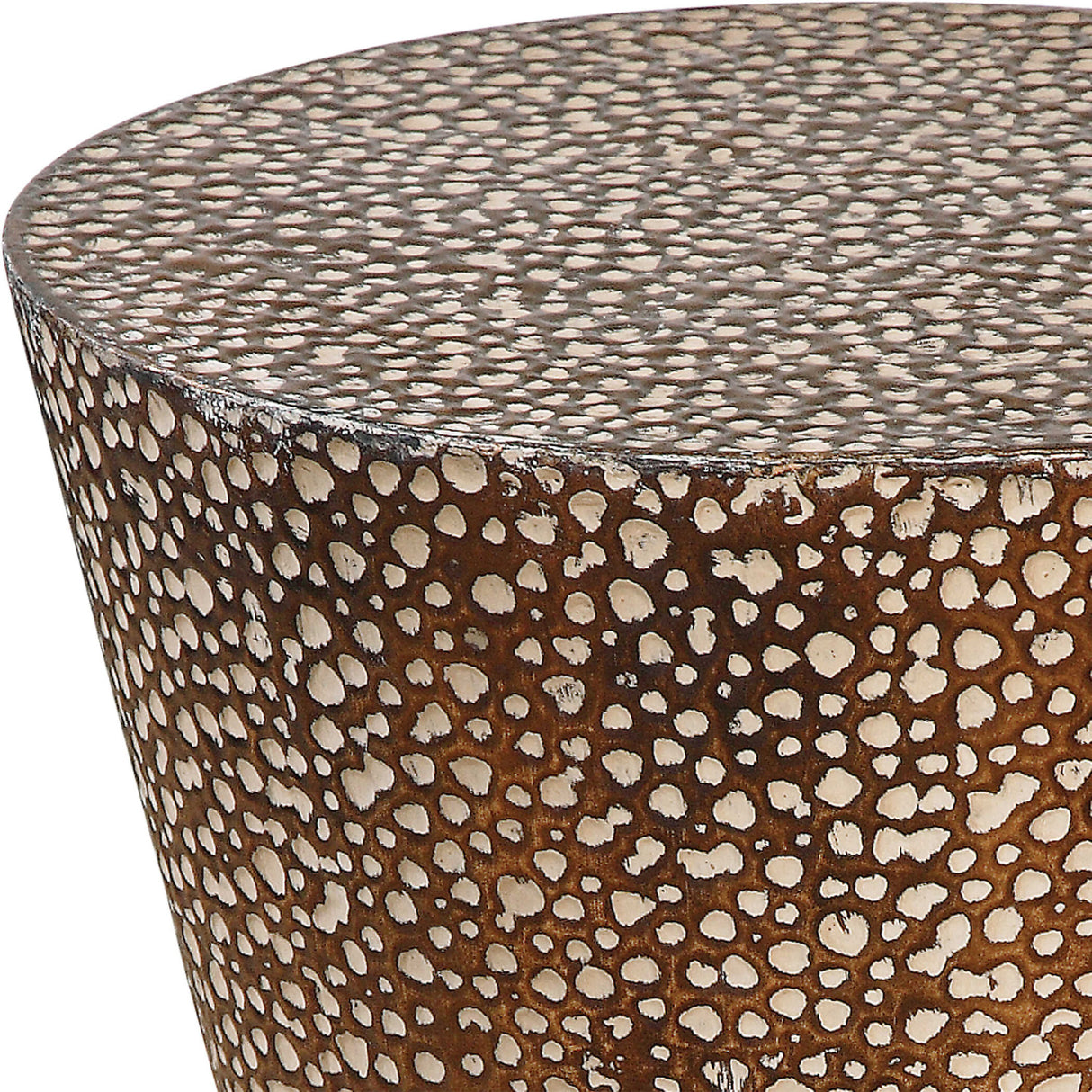 Hammered Bronze Hourglass Accent Table | Oroa.com