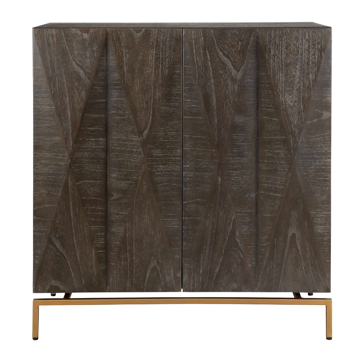 Black Mindi Faceted 2-Door Cabinet | Oroa.com