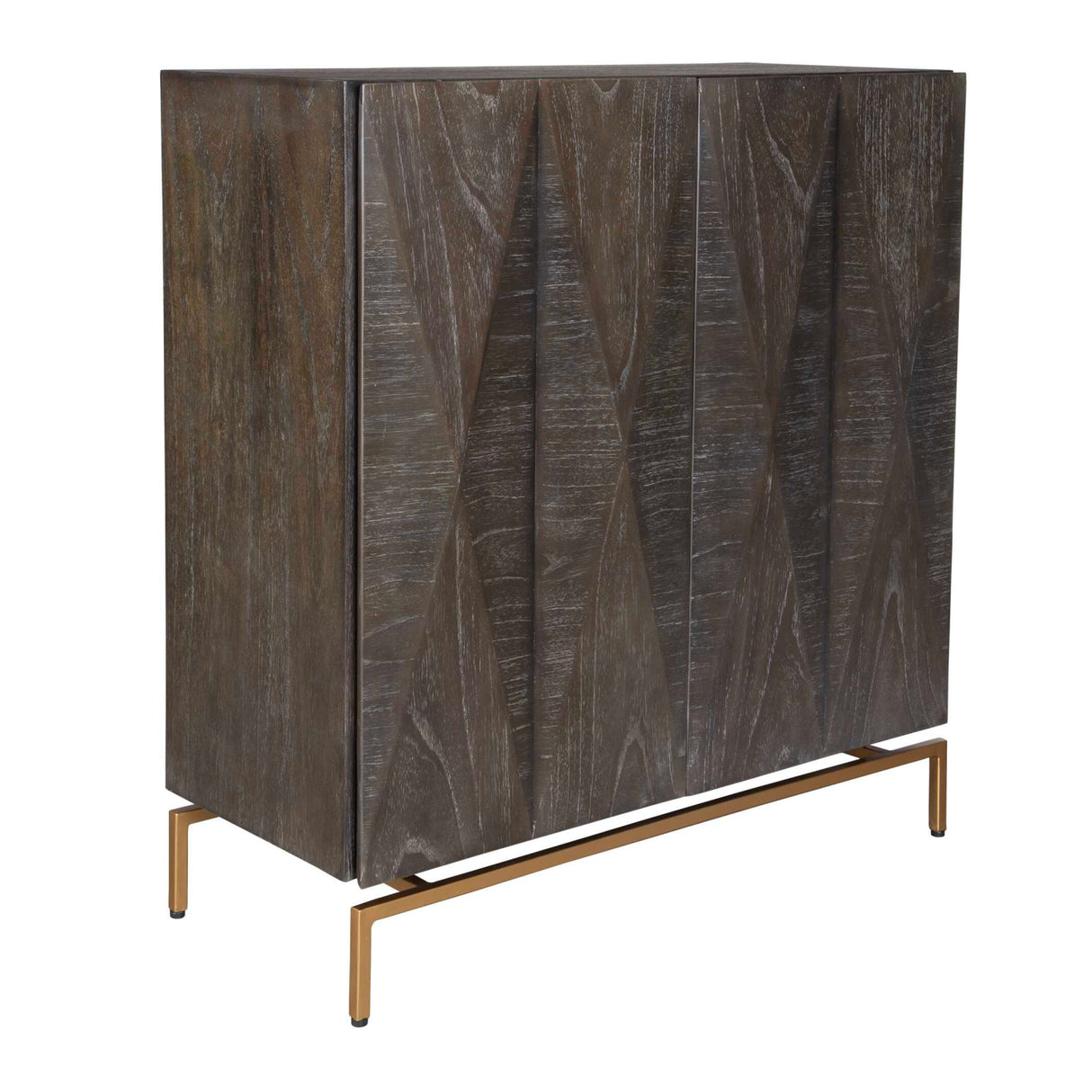 Black Mindi Faceted 2-Door Cabinet | Oroa.com