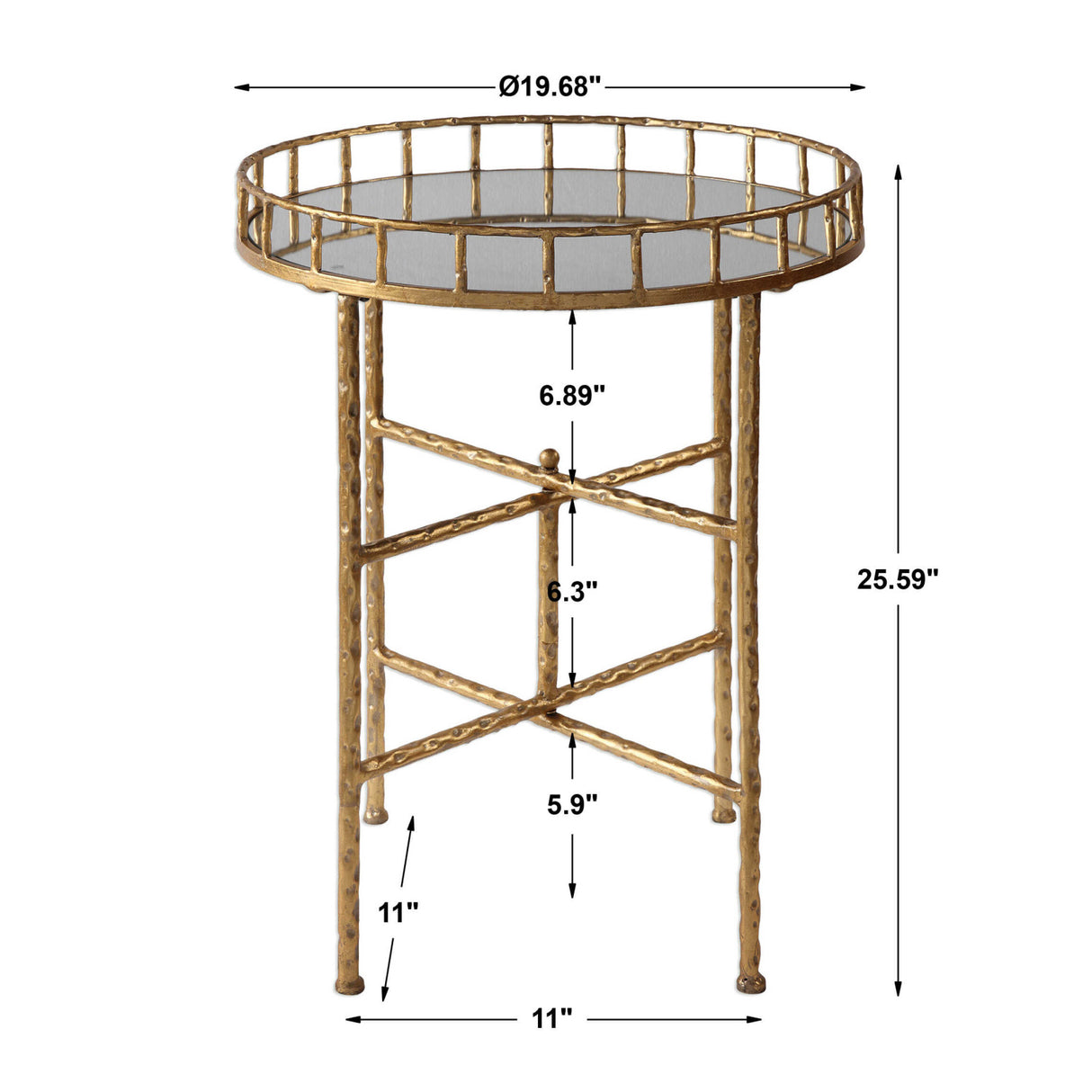 Modern European furniture - Gold Framed Mirror Accent Table - www.oroa.com | Oroa.com