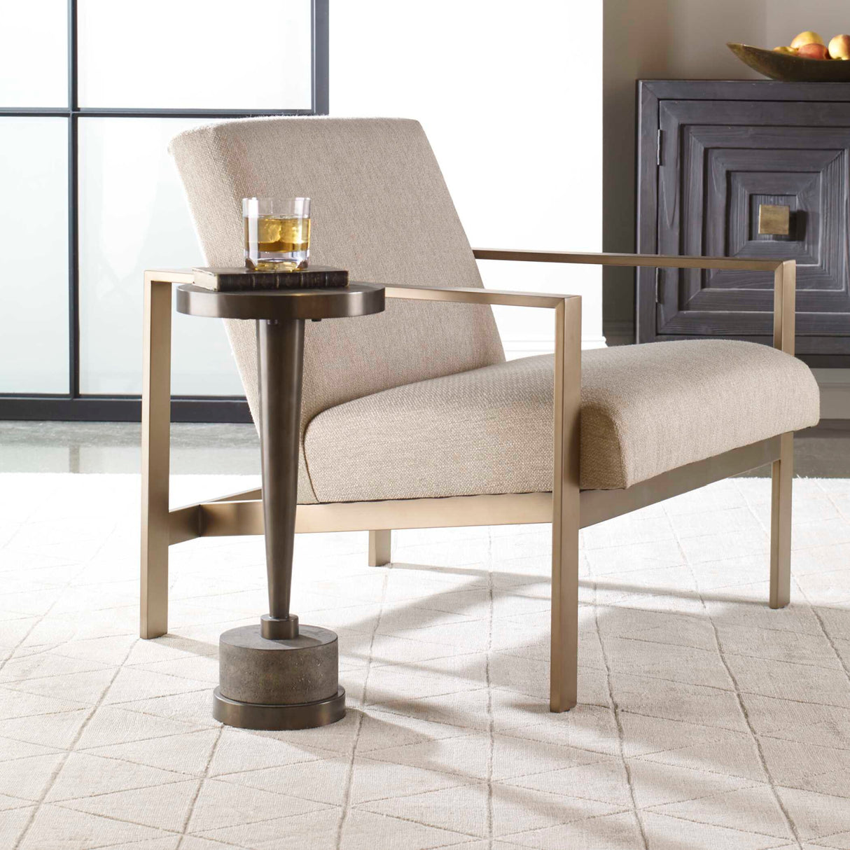 Bronze Pedestal Drink Table | Oroa.com