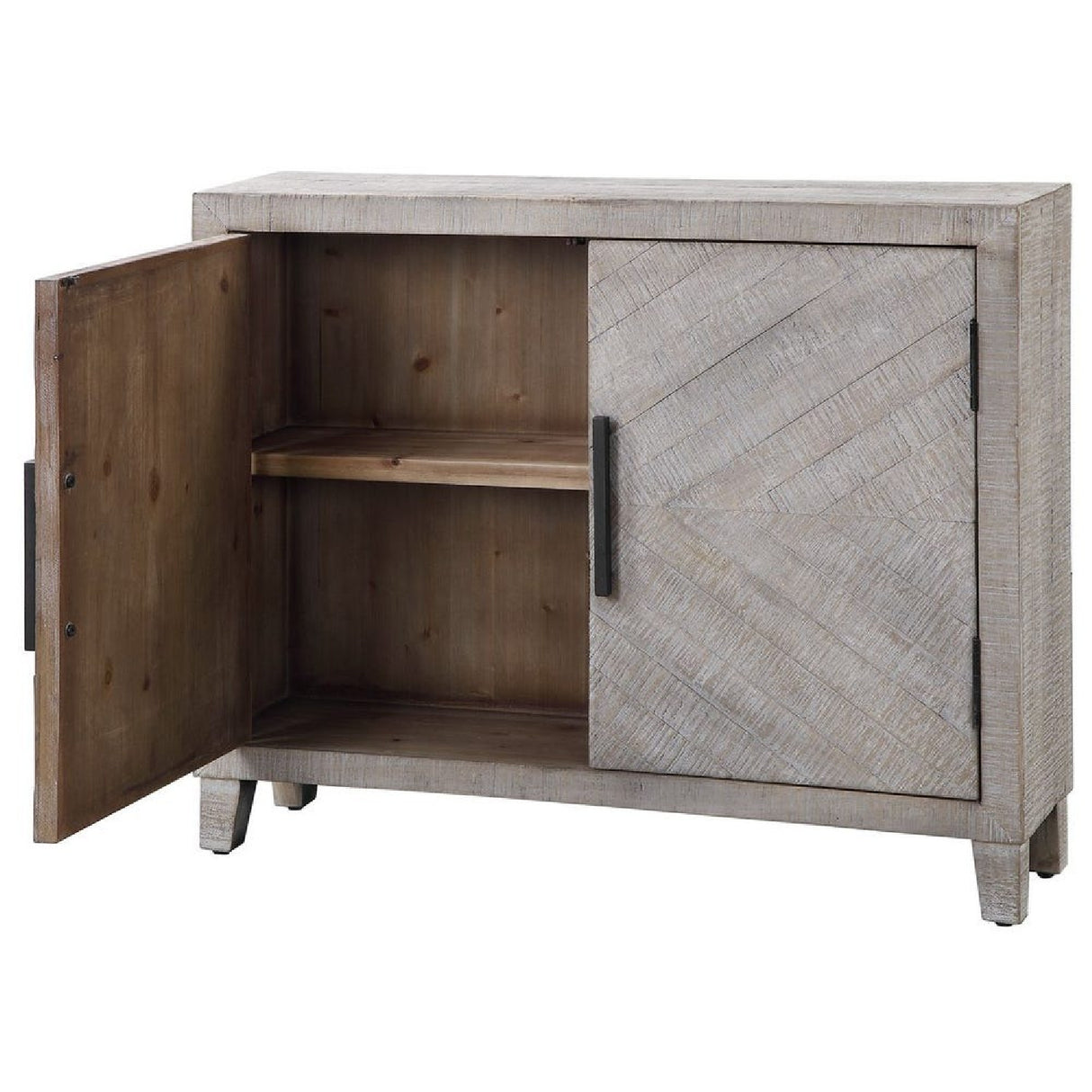 Modern European furniture - Whitewashed Fir Wood 2-Door Cabinet - www.oroa.com | Oroa.com