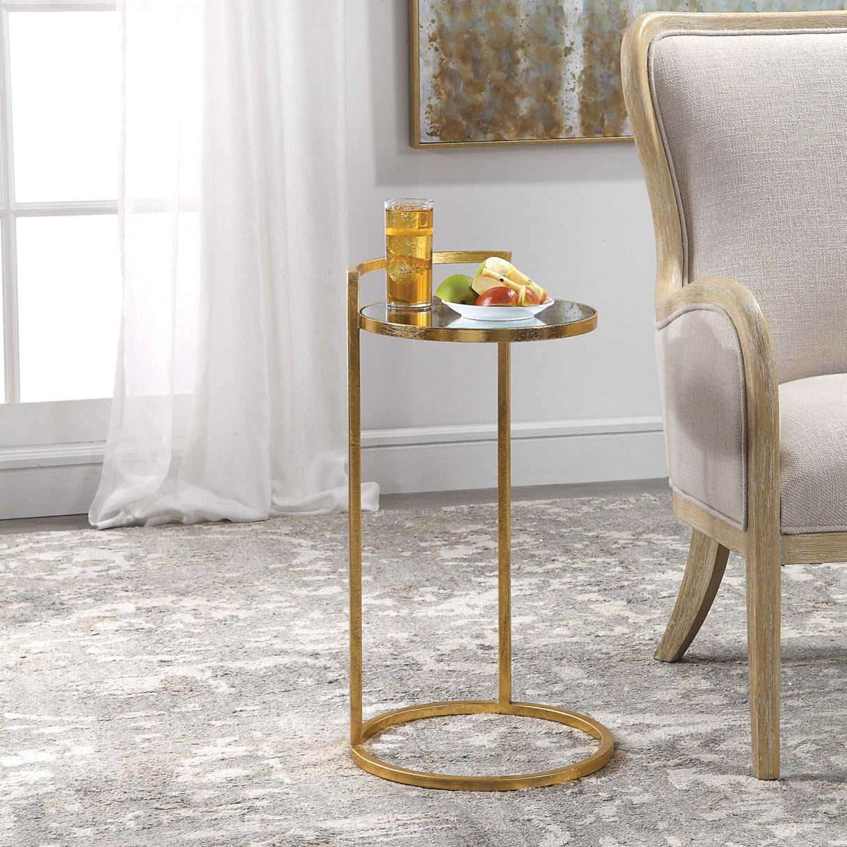 Gold Framed Mirror Accent Table | Oroa.com