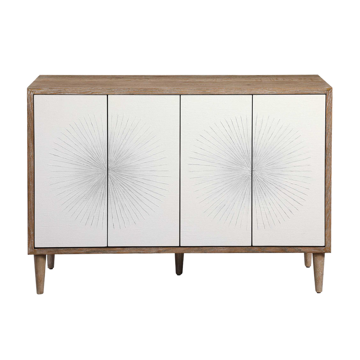Modern European furniture - White Starburst 4-Door Cabinet - www.oroa.com | Oroa.com