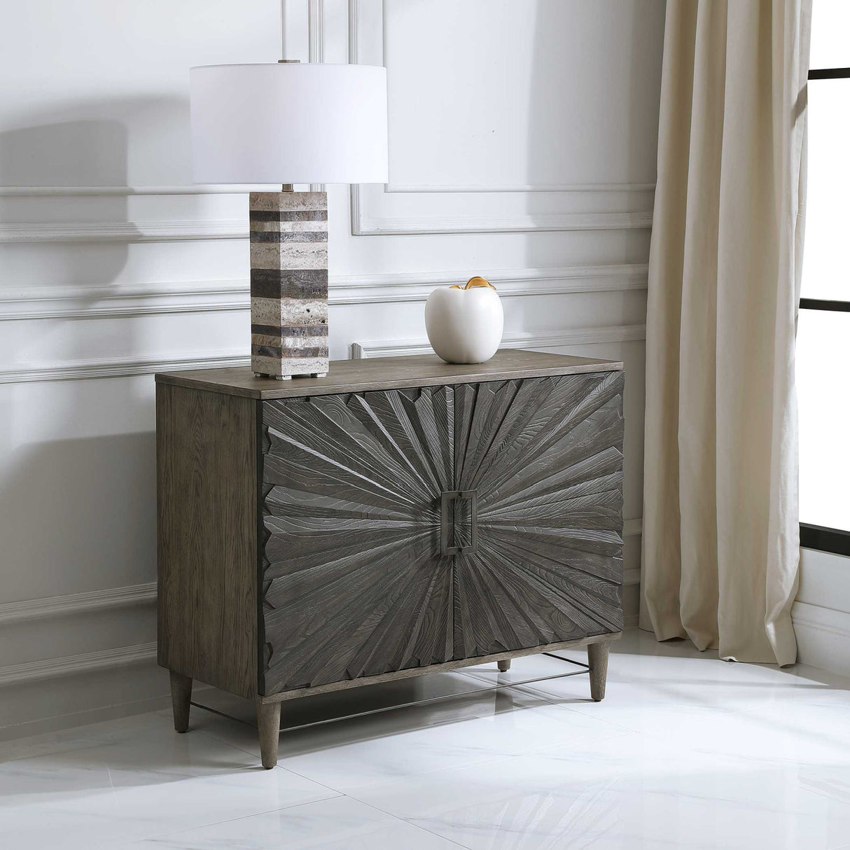 Modern European furniture - Oak Starburst 2-Door Cabinet - www.oroa.com | Oroa.com