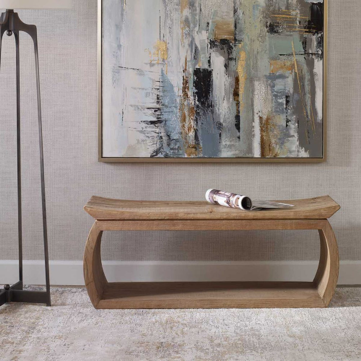 Elm Wood Accent Bench | Oroa.com