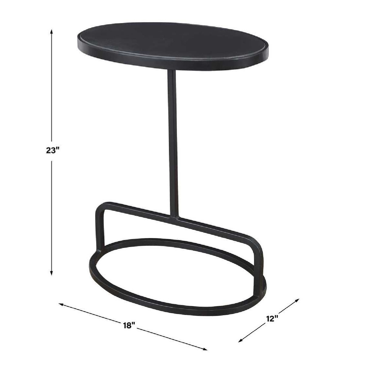 Iron Base Oval Accent Table | Oroa.com