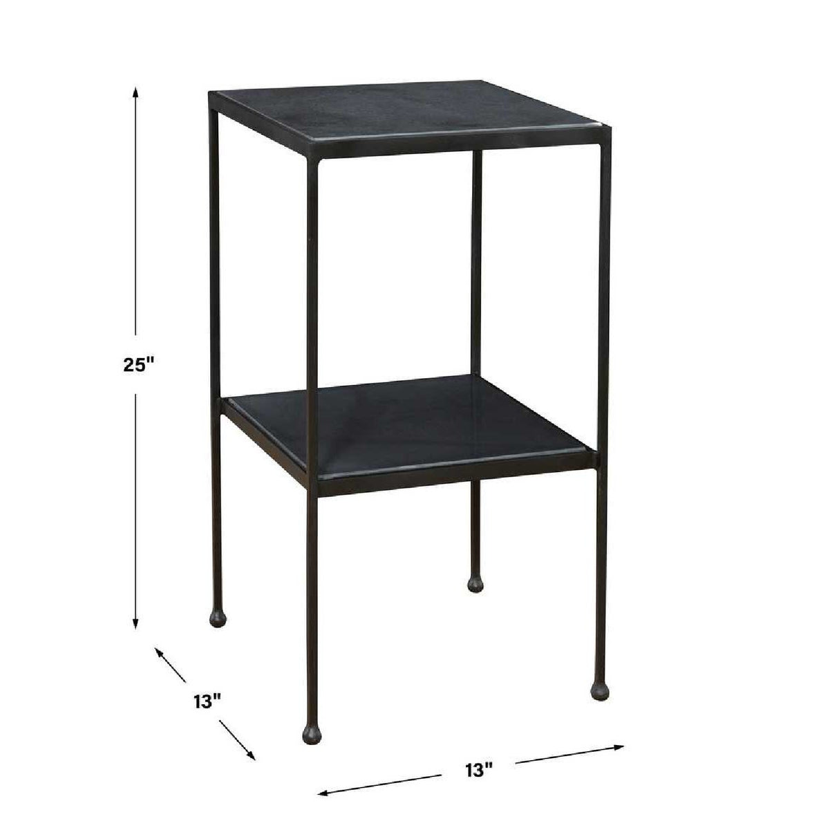 Square Black Marble Accent Table | Oroa.com