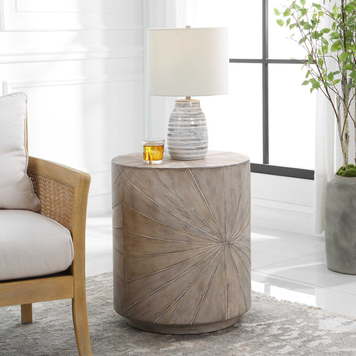 Starburst Fir Wood Side Table | Oroa.com