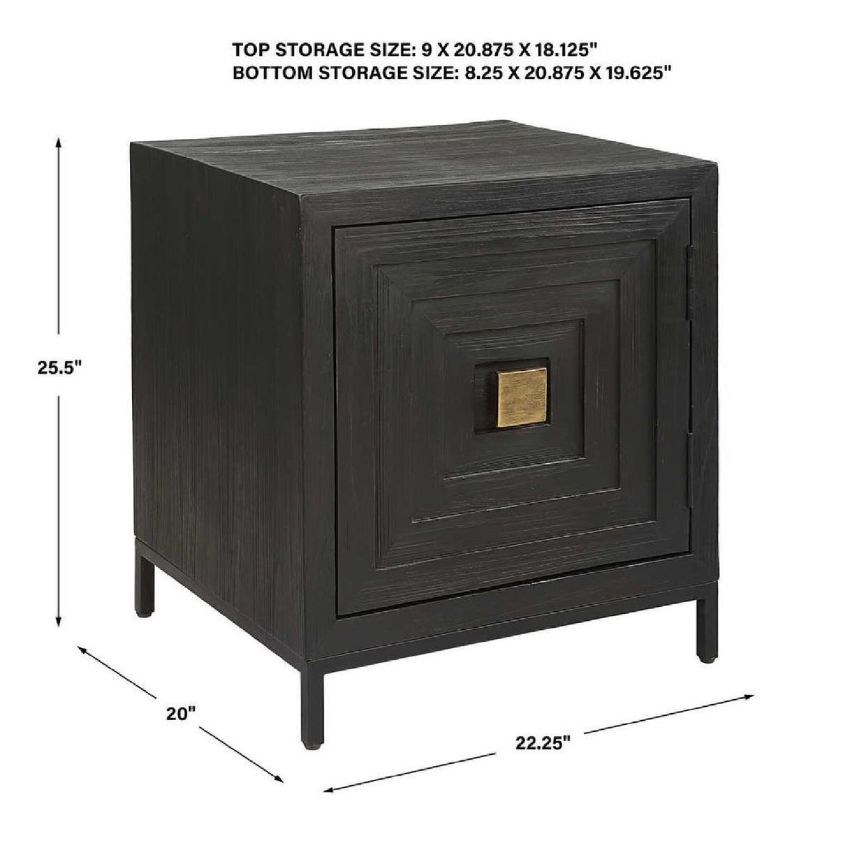 Modern European furniture - Black Wooden 1-Door Accent Cabinet - www.oroa.com | Oroa.com