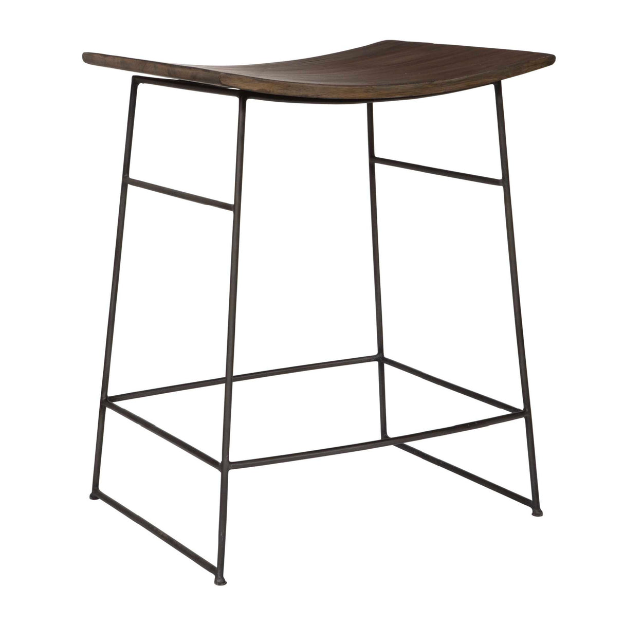Modern European furniture - Solid Mango Scooped Counter Stool - www.oroa.com | Oroa.com