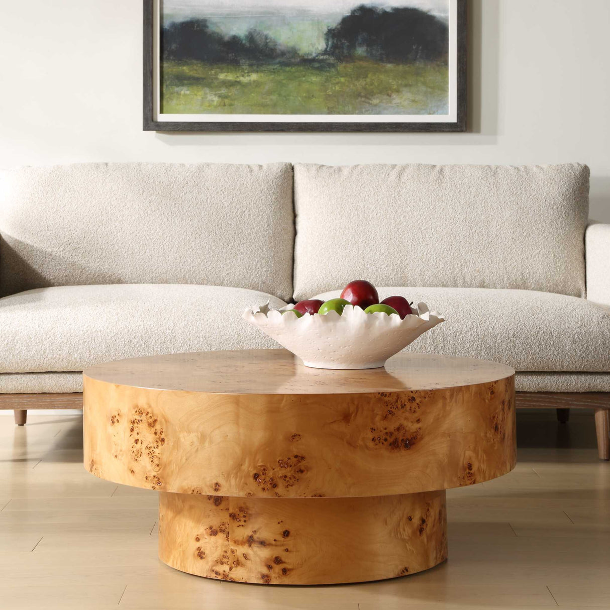 Poplar Burl Round Coffee Table | Oroa.com