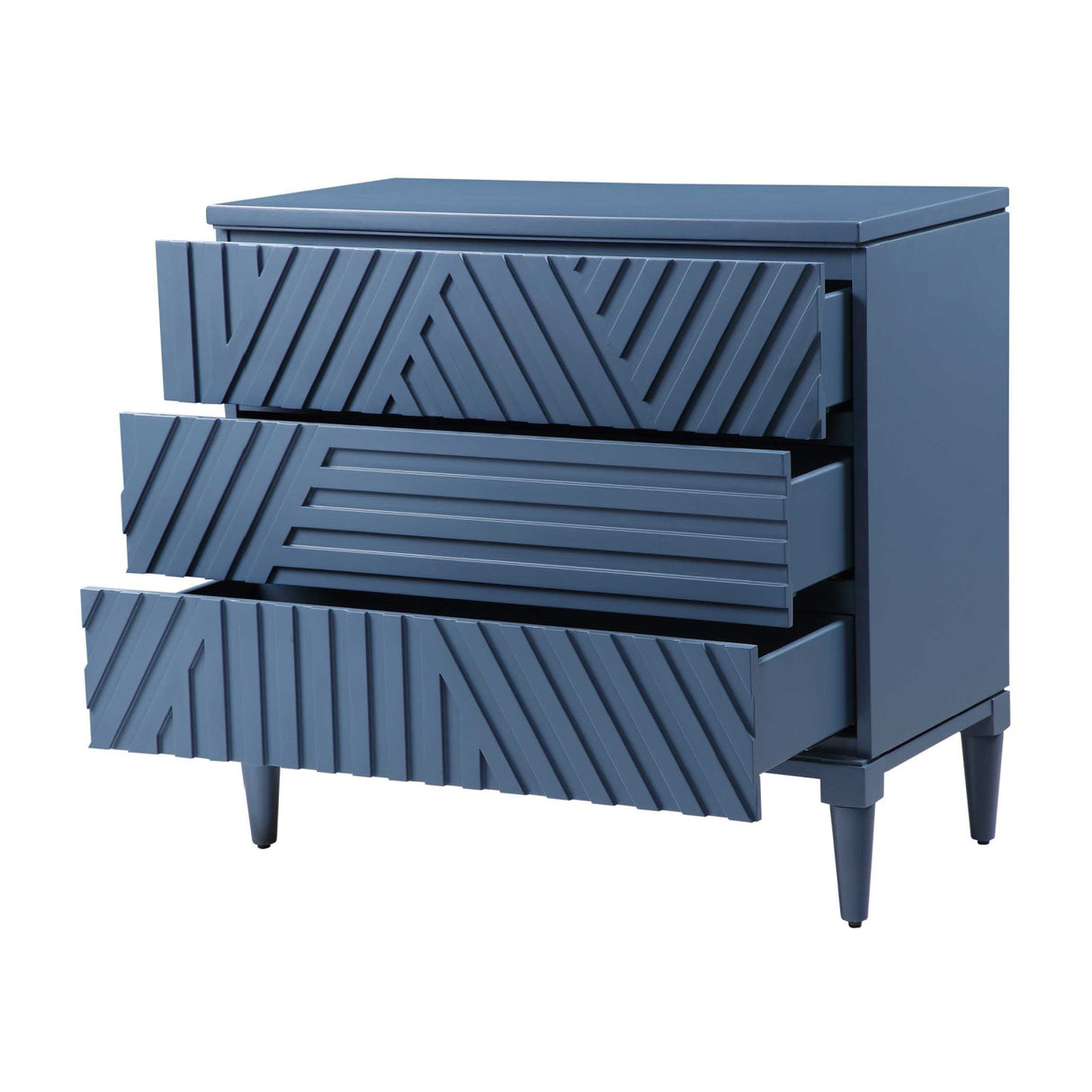 Geometric Carved 3-Drawer Chest | Oroa.com