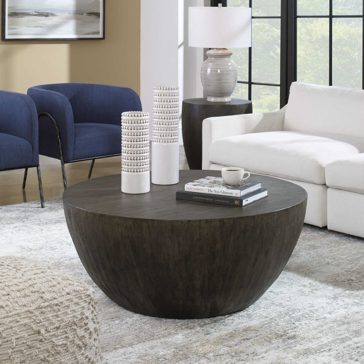 Round Mango Wood Coffee Table | Oroa.com