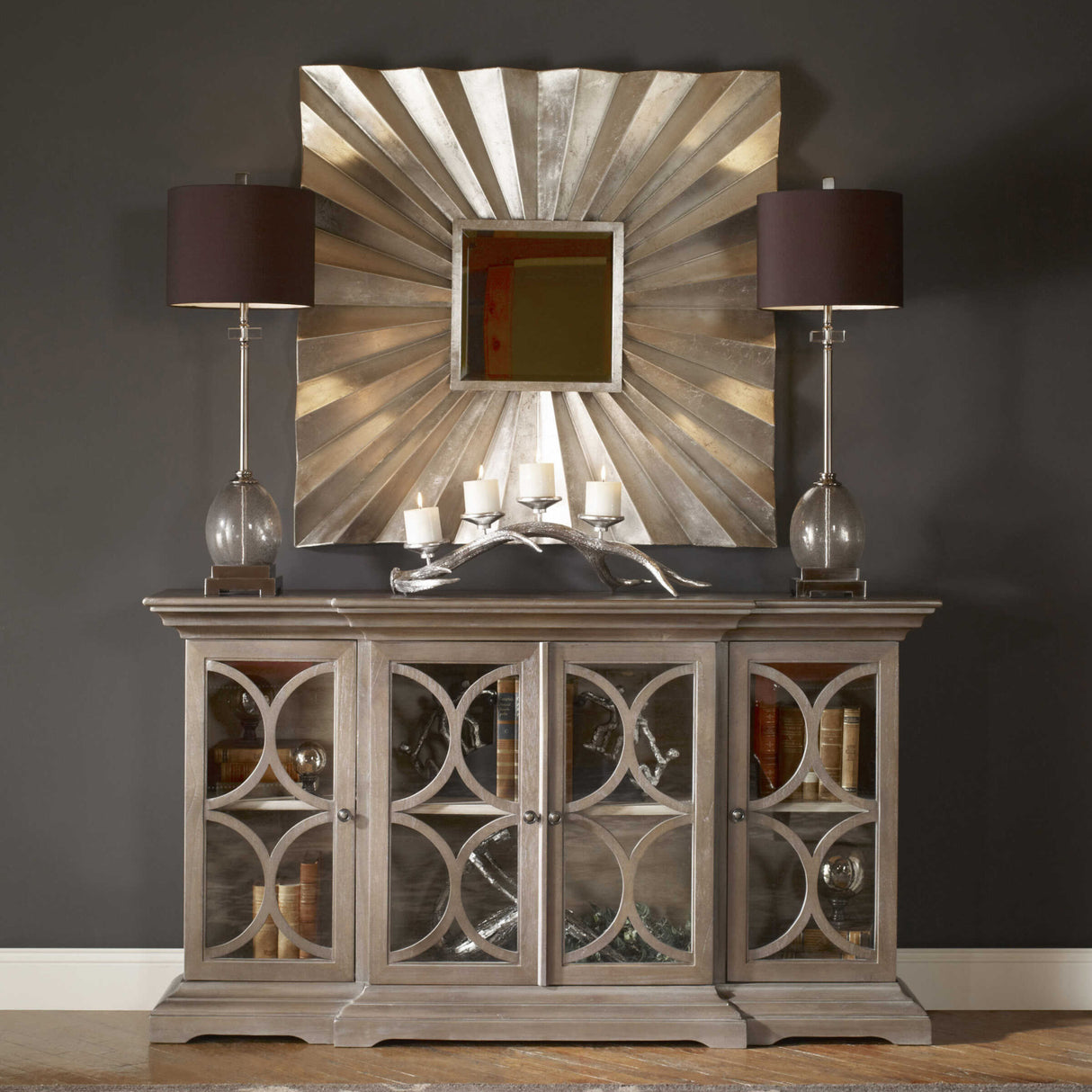 Modern European furniture - Open-Carved 4-Door Wooden Cabinet - www.oroa.com | Oroa.com