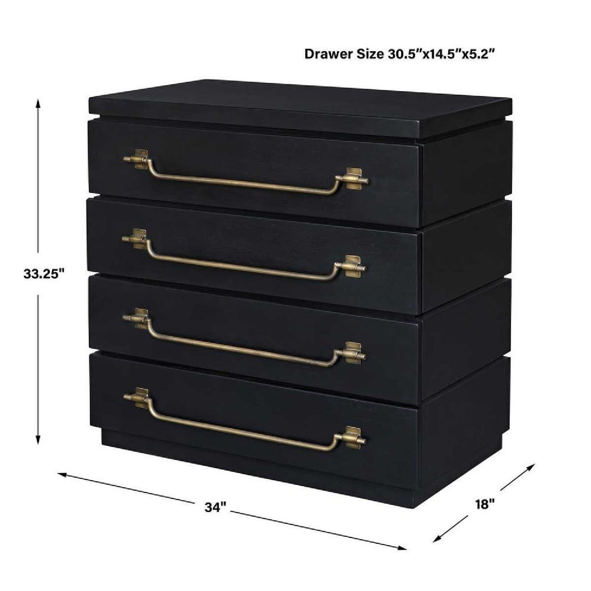 Modern European furniture - Black Mahogany 4-Drawer Accent Chest - www.oroa.com | Oroa.com
