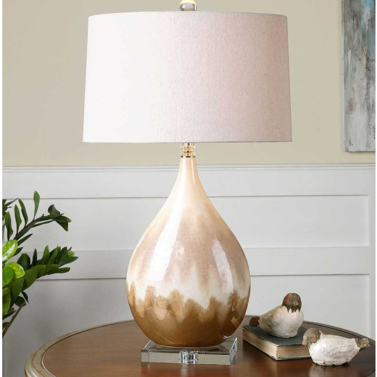 Earth-Toned Glaze Ceramic Table Lamp | Oroa.com