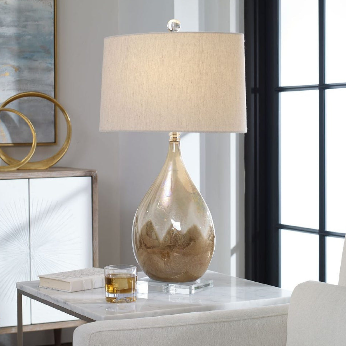 Earth-Toned Glaze Ceramic Table Lamp | Oroa.com