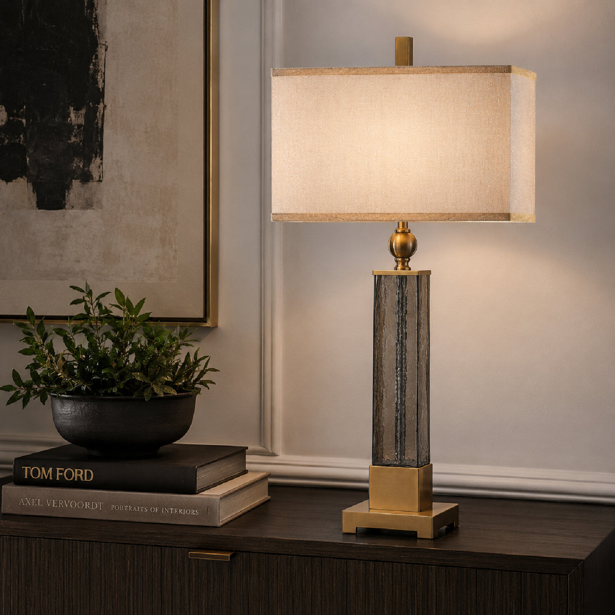 Amber Glass Table Lamp | Oroa.com