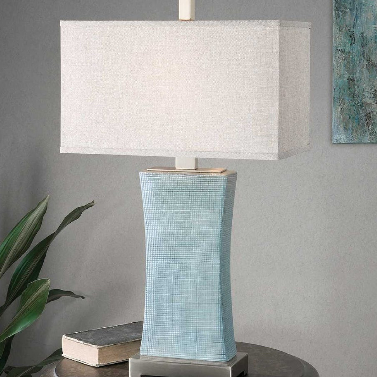 Pale Blue Ceramic Table Lamp | Oroa.com