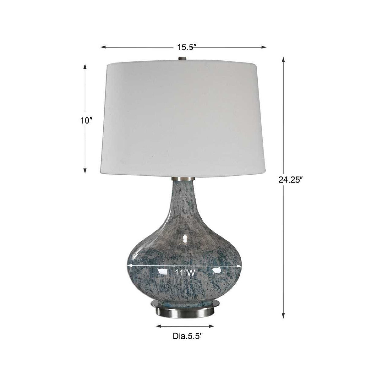 Bulbous Blue Glass Table Lamp | Oroa.com