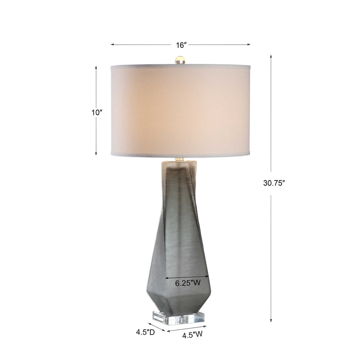 Modern European furniture - Twisted Gray Glass Table Lamp - www.oroa.com | Oroa.com