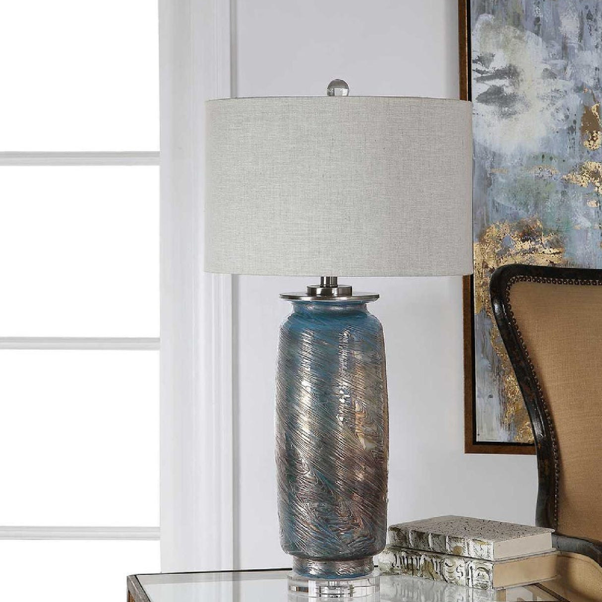 Swirl Textured Glass Table Lamp | Oroa.com
