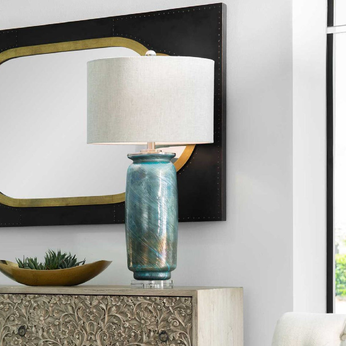 Swirl Textured Glass Table Lamp | Oroa.com