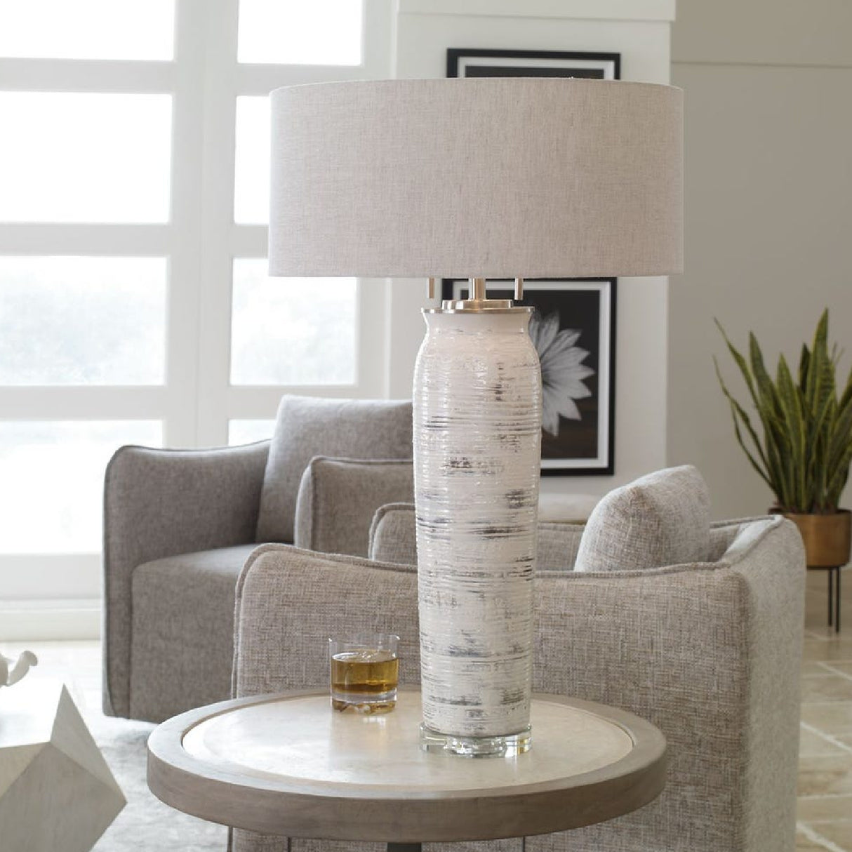 Beige Linen Shade Table Lamp | Oroa.com