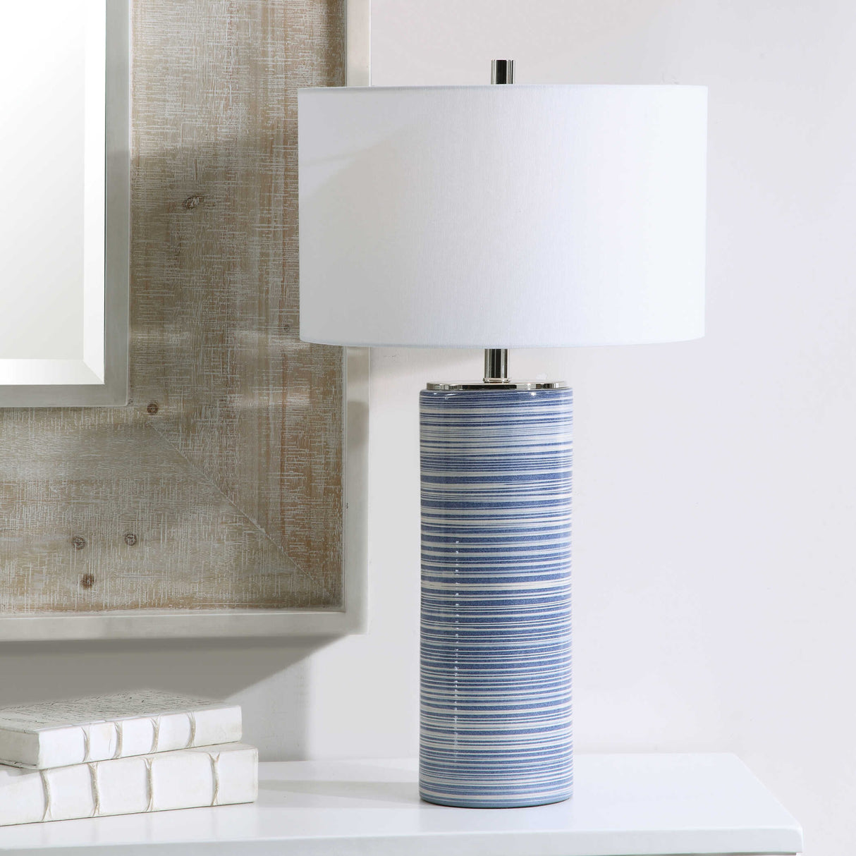 Blue Stripes Ceramic Table Lamp | Oroa.com