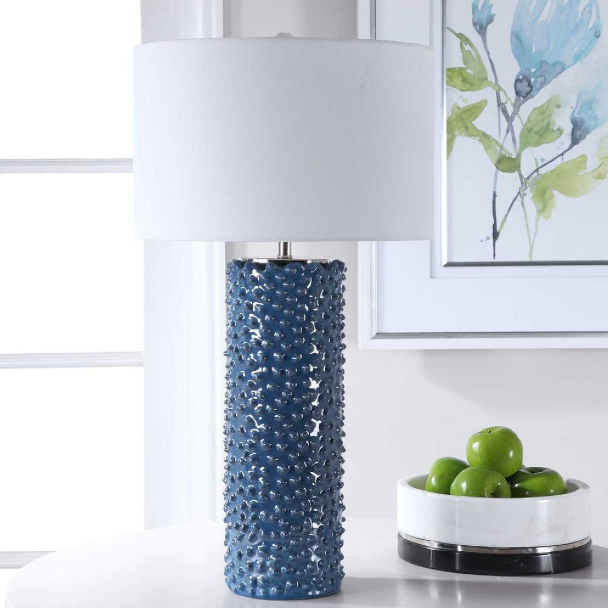 Blue Textured Ceramic Table Lamp | Oroa.com