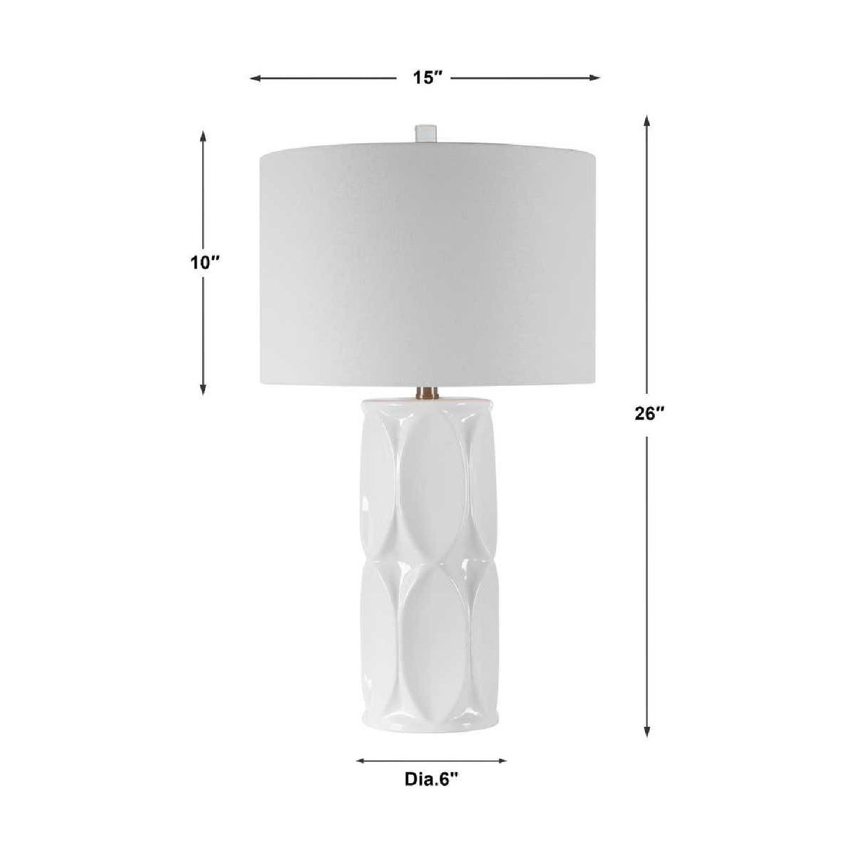 Glossy White Ceramic Table Lamp | Oroa.com