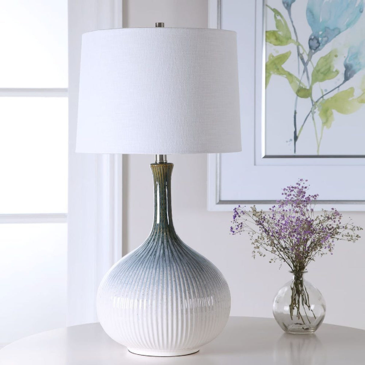 Fluted Gradient Ceramic Table Lamp | Oroa.com