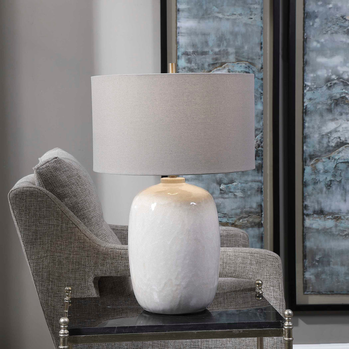 White Drip Ceramic Table Lamp | Oroa.com