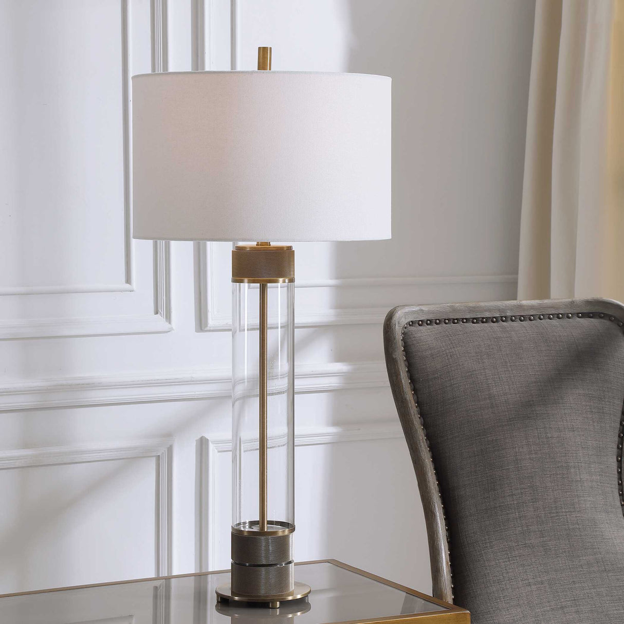 Cylindrical Clear Glass Table Lamp | Oroa.com