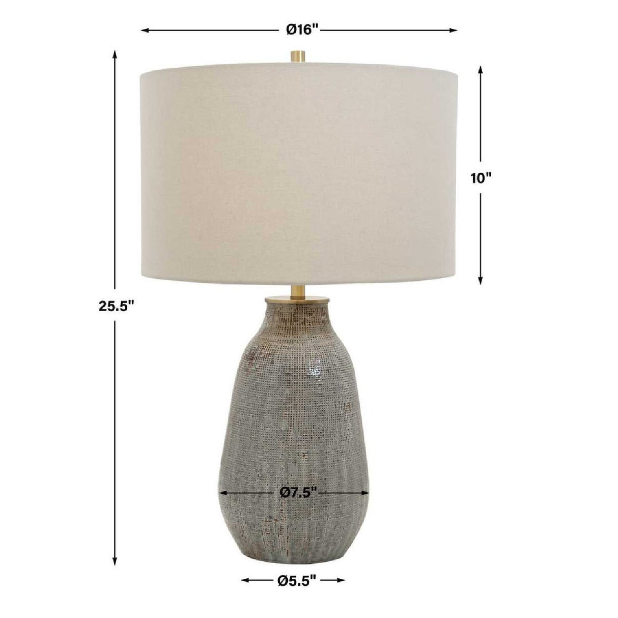 Modern European furniture - Gray Textured Ceramic Table Lamp - www.oroa.com | Oroa.com