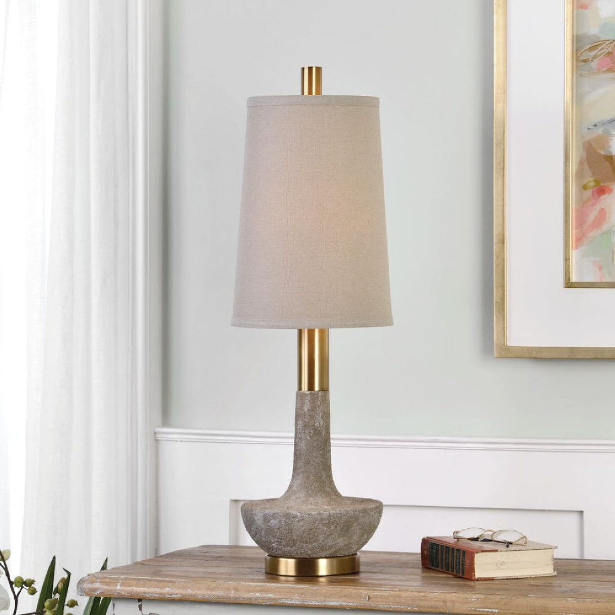 Beige Stone Table Lamp | Oroa.com